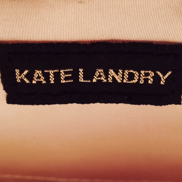 Kate Landry Antique Gold Evening Bag Clutch Purse w Gold Pineapple Clasp - Picture 5 of 5